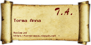 Torma Anna névjegykártya